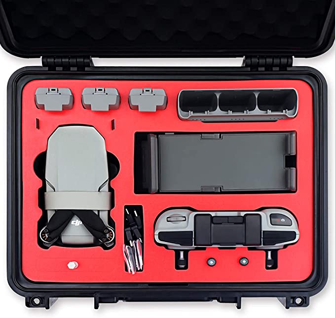 VCUTECH Mini 2 - Funda rígida impermeable compatible con DJI Mini 2 Drone/Fly More Combo y accesorios para drones, accesorios Mavic Mini 2, antichoques con protección completa (Mini 2, negro)