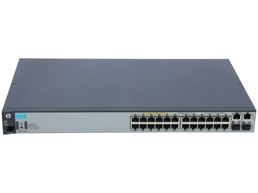 HP ProCurve J9624A 2620-24 PoE+ Ethernet Network Switch w/ Ears - Rack Mountable