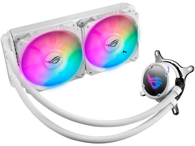 Tarjeta de video ASUS ROG Strix LC 240 RGB White Edition All-in-one Liquid CPU Cooler with Aura Sync RGB, and Dual ROG 120mm Addressable RGB Radiator Fans LGA 1700 Compatible