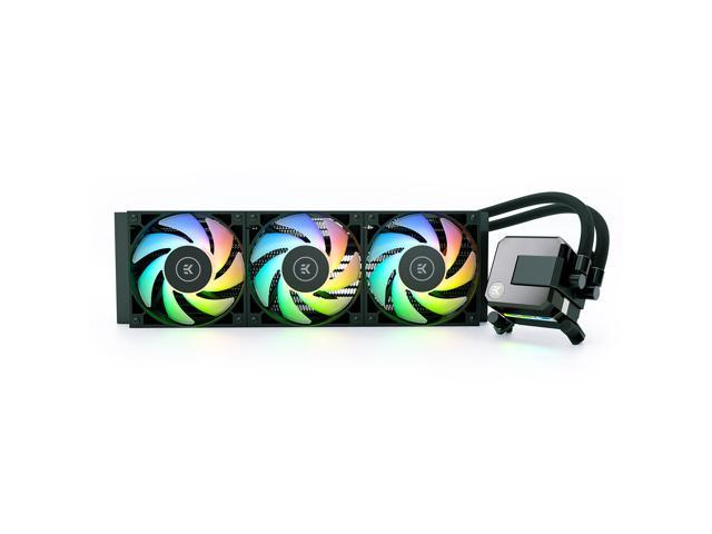 Targeta de video EK 360mm AIO Elite, D-RGB All-in-One Liquid CPU Cooler with EK-Vardar High-Performance PMW Fans, Water Cooling Computer Parts, 120mm Fan, Intel 115X/1200/2066, AMD AM4, (360mm AIO) LGA 1700 Compatible