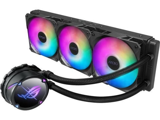 Tarjeta de video ROG Strix LC II 360 ARGB All-in-one Liquid CPU Cooler with Aura Sync, Intel LGA 1150/1151/1155/1156/1200/2066 and AMD AM4/TR4 Support and Three ROG 120 mm Addressable RGB Radiator Fans