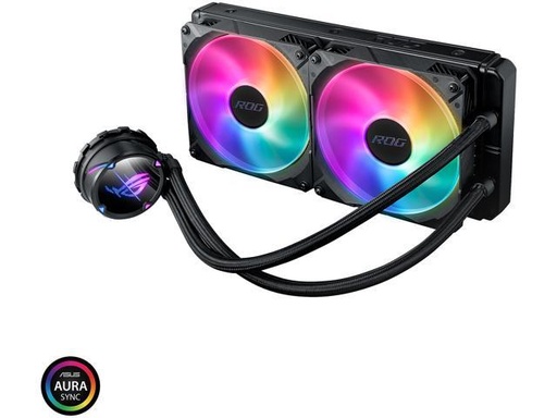 Tarjeta de video ASUS ROG Strix LC II 280 ARGB all-in-one liquid CPU cooler(AIO) with Aura Sync, AMD AM4/TR4, and Intel LGA 1150/1151/1155/1156/1200/2066 support, dual ROG 140 mm addressable RGB radiator fans