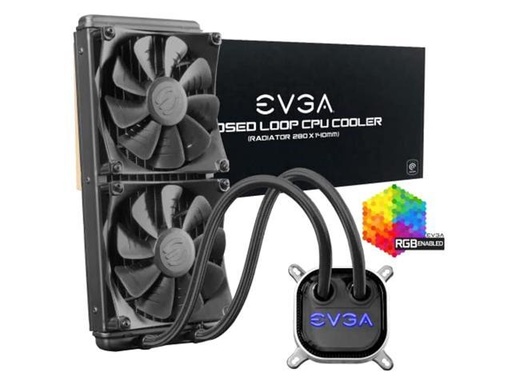 evga clc 280 liquid/water cpu cooler, rgb led cooling 400-hy-cl28-v1, black