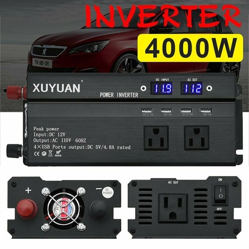 Inversor de poder 4000W(Power Inverter Watt DC 12V to AC 110V)